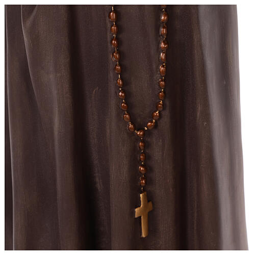 Santo António de Lisboa imagem fibra de vidro corada 130 olhos vidro