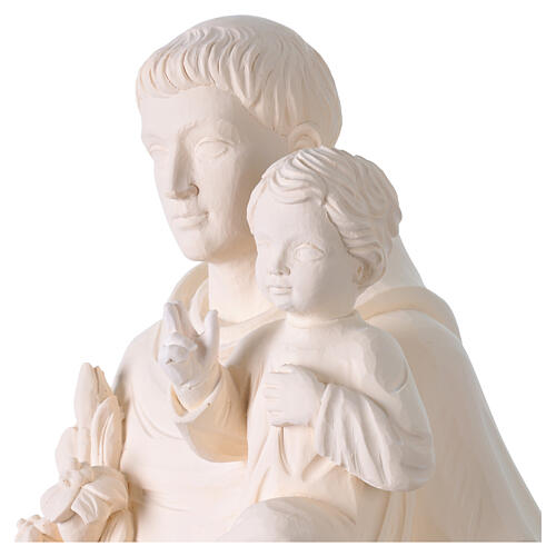 Santo António para exterior Val Gardena fibra de vidro branca 60 cm