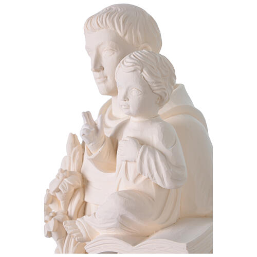 Santo António para exterior Val Gardena fibra de vidro branca 60 cm