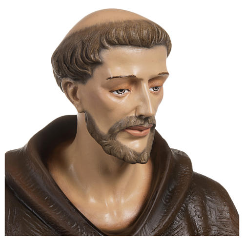 São Francisco com pombas 80 cm fibra de vidro PARA EXTERIOR