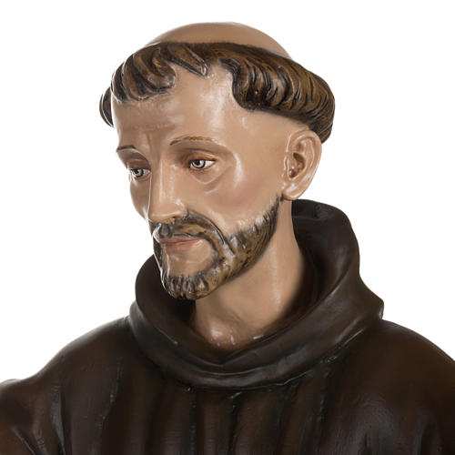 São Francisco com pombas fibra de vidro 100 cm