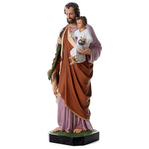 São José com Menino 85 cm fibra de vidro corada olhos vidro