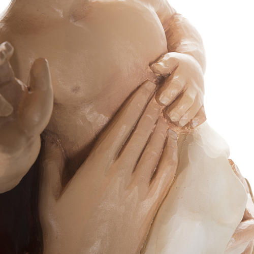 Virgem com Menino manto azul vermelho fibra de vidro 85 cm