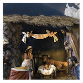 Anjos com fita Gloria para presépio de 160 cm Lando Landi fibra de vidro olhos cristal EXTERIOR