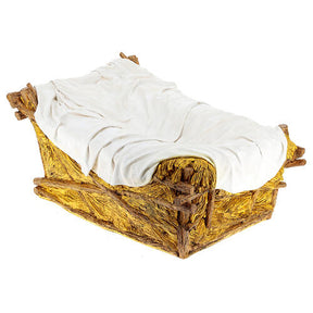 Berço decorado fibra de vidro para presépio Landi altura média 160 cm para exterior; 100x75x40