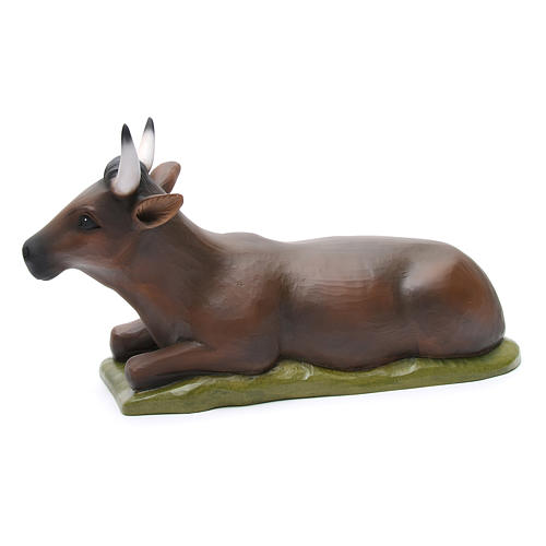 Boi e burrinho fibra vidro pintada para Presépio com figuras de altura média 80 cm