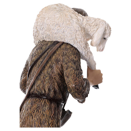 Bom Pastor para presépio de 160 cm Lando Landi fibra de vidro olhos cristal EXTERIOR