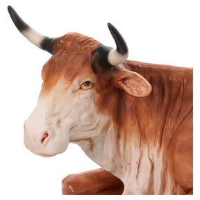 Conjunto 5 peças Natividade fibra de vidro olhos de vidro para exterior presépio h 165 cm