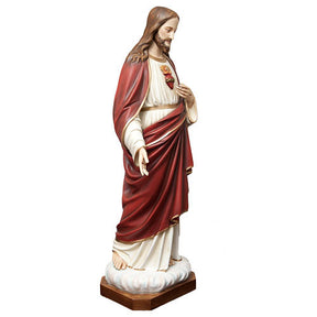 Coração Sagrado Jesus 165 cm fibra de vidro pintada