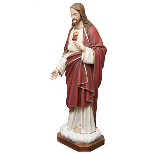 Coração Sagrado Jesus 165 cm fibra de vidro pintada