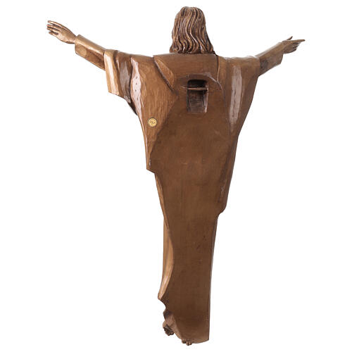 Cristo Rei Crucifixo em bronze Val Gardena fibra de vidro 60 cm