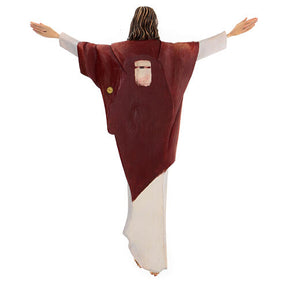 Cristo Rei de parede fibra de vidro colorido 60x45x10 cm