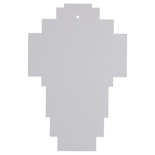 Crucifixo Via Sacra em madeira e vidro com Cristo ressuscitado 38x24 cm