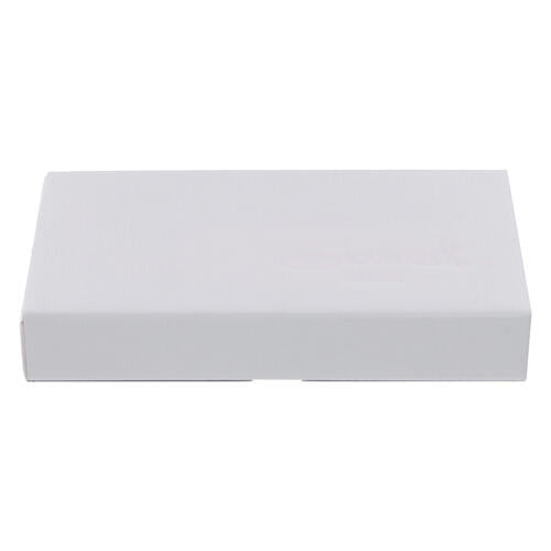 Crucifixo Via Sacra em madeira e vidro com Cristo ressuscitado 38x24 cm