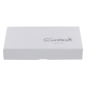 Cruz Tau 16x12 cm vidro branco purpurina e corpo prateado