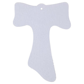 Cruz Tau de parede em vidro corpo moderno prateado 25x20 cm