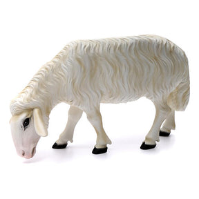 Duas ovelhas para Presépio com figuras de altura média 80 cm fibra de vidro pintada