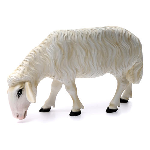 Duas ovelhas para Presépio com figuras de altura média 80 cm fibra de vidro pintada