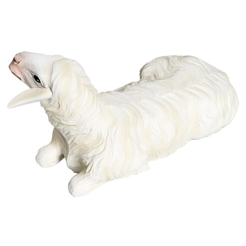 Duas ovelhas para presépio com figuras de altura média 60 cm fibra de vidro