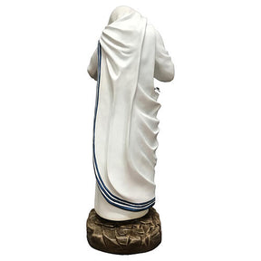 Estátua Madre Teresa de Calcutá com criança fibra de vidro 60 cm