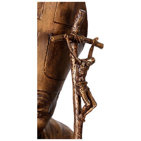 Estátua Papa João Paulo II em fibra de vidro tipo bronze Lando Landi 165 cm