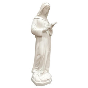 Estátua Santa Rita 60 cm fibra de vidro branca PARA EXTERIOR