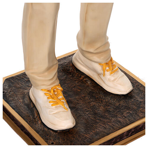 Imagem Carlo Acutis fibra de vidro colorida 175 cm olhos vidro