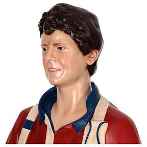 Imagem Carlo Acutis fibra de vidro colorida 175 cm olhos vidro