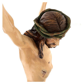 Imagem Corpo de Cristo fibra de vidro pintada pano azul 90 cm