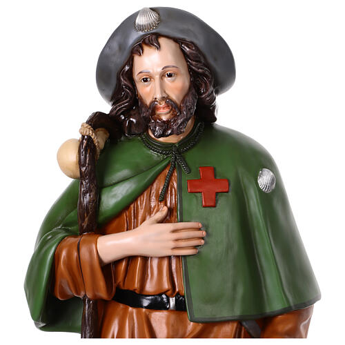 Imagem de São Roque 115 cm olhos de vidro Fibra de Vidro Pintada