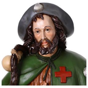 Imagem de São Roque 115 cm olhos de vidro Fibra de Vidro Pintada