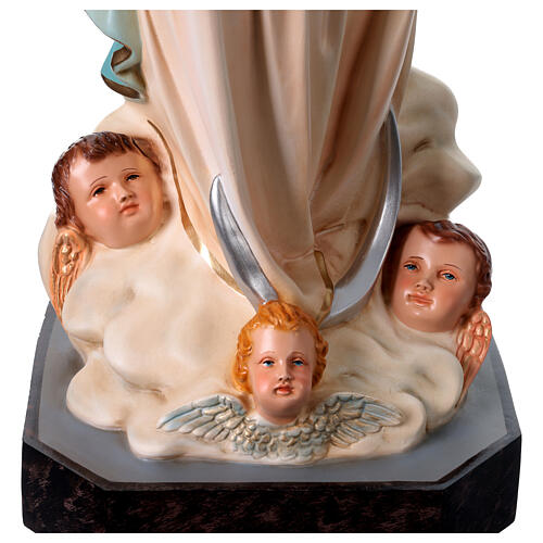 Imagem fibra de vidro pintada Imaculada Conceição Murillo olhos de vidro 105 cm