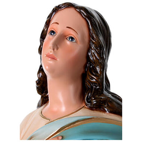 Imagem fibra de vidro pintada Imaculada Conceição Murillo olhos de vidro 105 cm