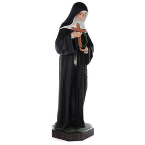 Imagem fibra de vidro pintada Santa Rita de Cássia olhos de vidro 100 cm