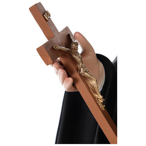 Imagem fibra de vidro pintada Santa Rita de Cássia olhos de vidro 100 cm