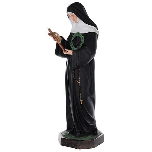 Imagem fibra de vidro pintada Santa Rita de Cássia olhos de vidro 100 cm