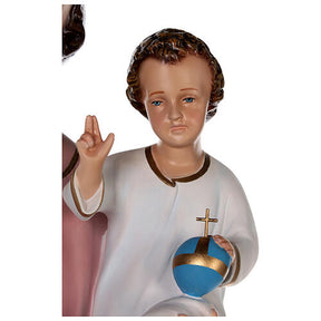 Imagem fibra de vidro pintada São José olhos de vidro 100 cm