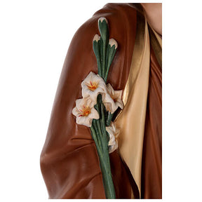 Imagem fibra de vidro pintada São José olhos de vidro 100 cm