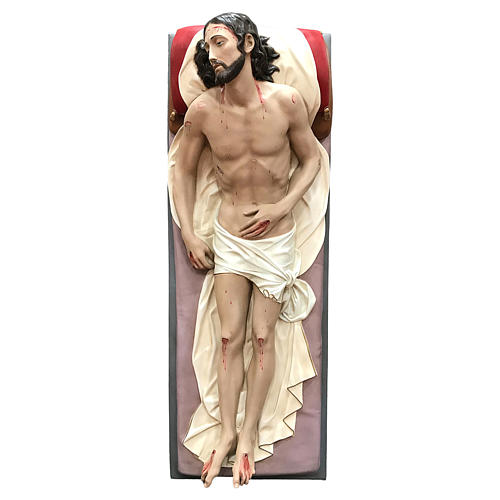 Imagem Jesus Cristo Senhor Morto Fibra de Vidro Pintada 155 cm de comprimento
