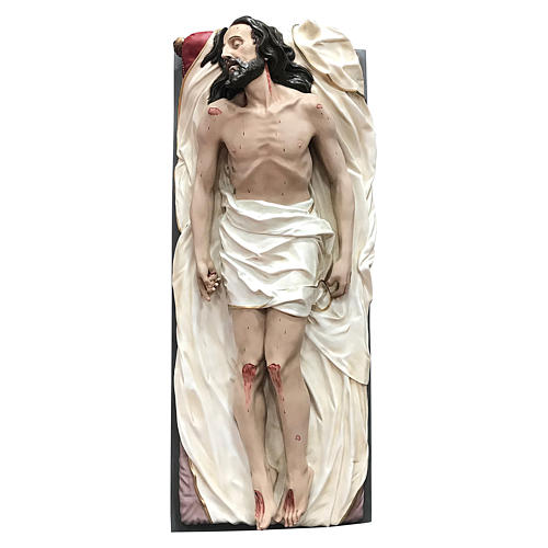 Imagem Jesus Cristo Senhor Morto Fibra de Vidro Pintada 165 cm de comprimento
