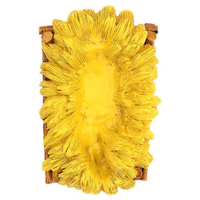 Imagem Menino Jesus com berço fibra de vidro olhos de cristal para presépio Landi com figuras de altura média 65 cm; exterior