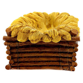 Imagem Menino Jesus com berço fibra de vidro olhos de cristal para presépio Landi com figuras de altura média 65 cm; exterior