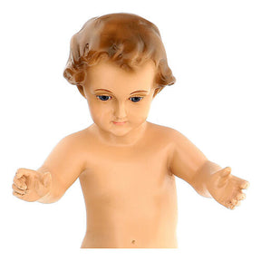 Imagem Menino Jesus com berço fibra de vidro pintada para presépio Landi com figuras de altura média 100 cm; exterior