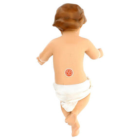 Imagem Menino Jesus com berço fibra de vidro pintada para presépio Landi com figuras de altura média 100 cm; exterior