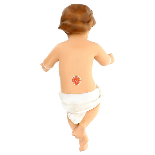 Imagem Menino Jesus com berço fibra de vidro pintada para presépio Landi com figuras de altura média 100 cm; exterior