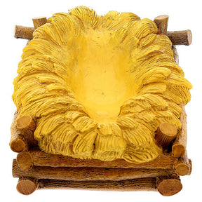 Imagem Menino Jesus com berço fibra de vidro pintada para presépio Landi com figuras de altura média 100 cm; exterior