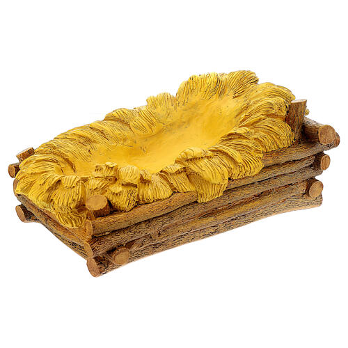 Imagem Menino Jesus com berço fibra de vidro pintada para presépio Landi com figuras de altura média 100 cm; exterior