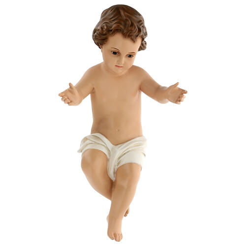 Imagem Menino Jesus com berço fibra de vidro pintada para presépio Landi com figuras de altura média 160 cm; exterior