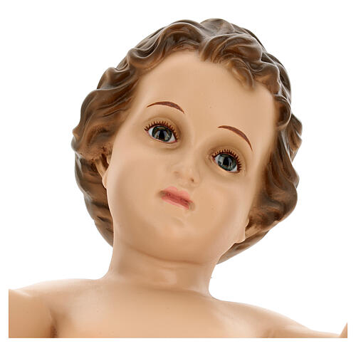 Imagem Menino Jesus com berço fibra de vidro pintada para presépio Landi com figuras de altura média 160 cm; exterior