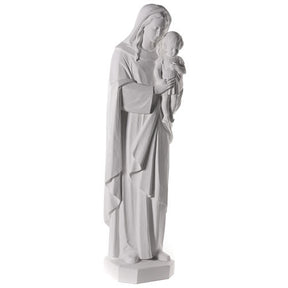 Imagem Nossa Senhora com o Menino Jesus fibra de vidro branca 145 cm PARA EXTERIOR